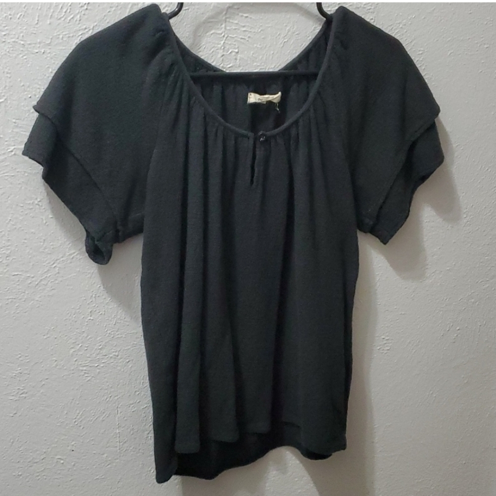Black cotton blouse. Women's size XS Brand: Madewell